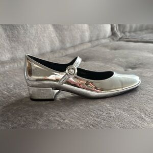 Silver Jane Low Heel Pump